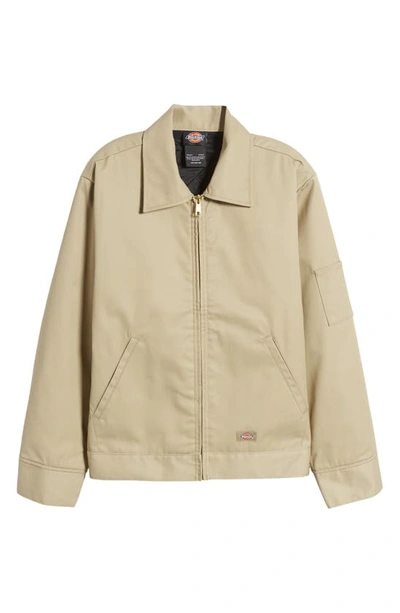 Dickies Versatile Jacket With Adjustable Cuffs And Side Pockets In Brown