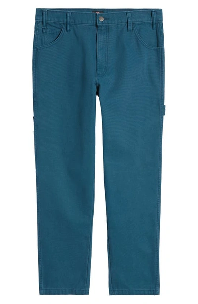 Shop Dickies Duck Carpenter Pants In Stonewashed Reflecting Pond