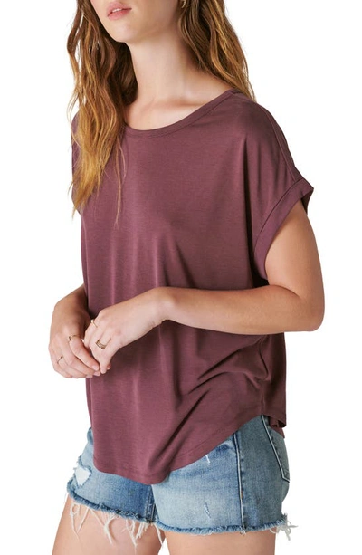 Shop Lucky Brand Sandwash Dolman T-shirt In Red Melody