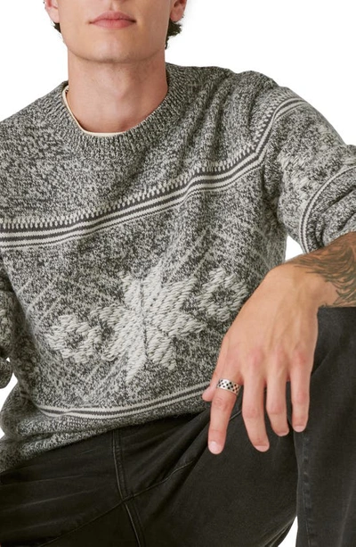 Shop Lucky Brand Intarsia Crewneck Sweater In Charcoal Combo