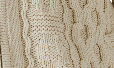 Lucky Brand Cable Stitch Cotton Blend Zip-up Cardigan In Cream