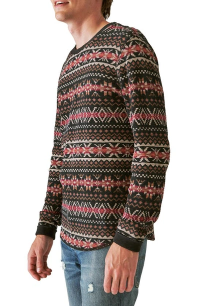 Shop Lucky Brand Geo Print Long Sleeve Thermal T-shirt In Multi