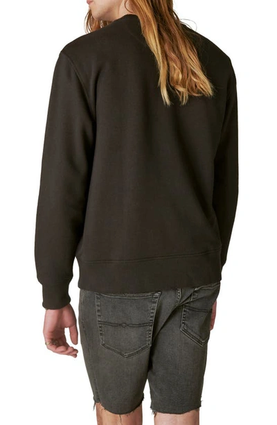 Shop Lucky Brand Ac/dc Oversize Crewneck Sweatshirt In Jet Black