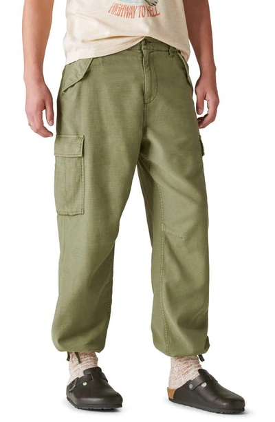 Shop Lucky Brand Surplus Cotton Blend Cargo Pants In Deep Lichen Green