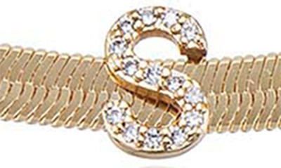 Shop Ettika Pavé Cubic Zirconia Initial Charm Necklace In Gold