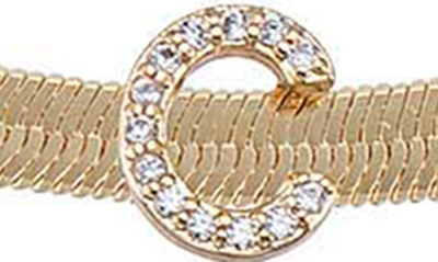 Shop Ettika Cubic Zirconia Initial Charm Necklace In Gold