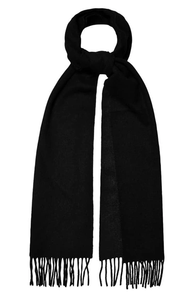 Shop Eton Wool Fringe Scarf In Black