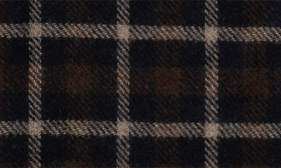Shop Eton Check Wool Fringe Scarf In Medium Brown