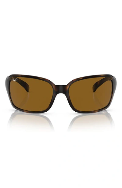 Shop Ray Ban 60mm Wrap Sunglasses In Brown