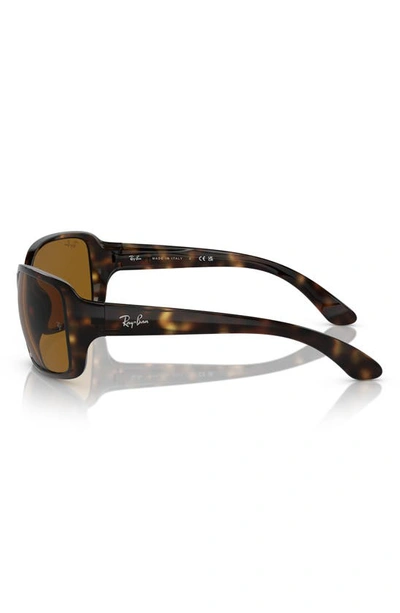 Ray Ban 60mm Wrap Sunglasses In Brown
