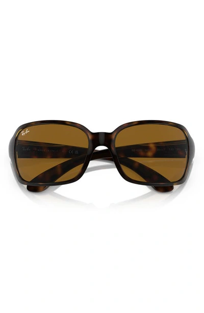 Ray Ban 60mm Wrap Sunglasses In Brown