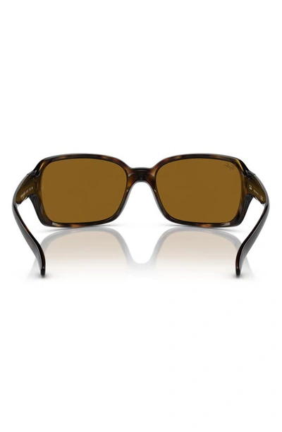Ray Ban 60mm Wrap Sunglasses In Brown