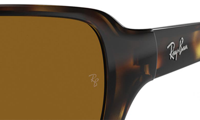 Ray Ban 60mm Wrap Sunglasses In Brown
