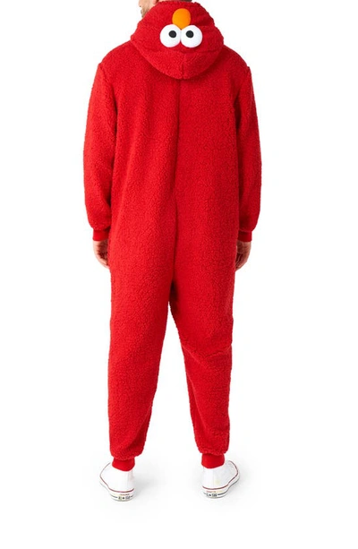 Opposuits Sesame Street® Hooded Long Sleeve Fleece Jumpsuit In Red
