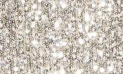 Eliza J Sequin Long Sleeve Tuxedo Cocktail Dress In Silver