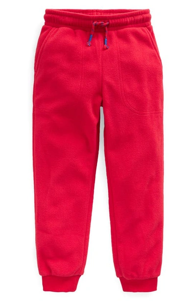 Shop Mini Boden Kids' Fleece Joggers In Rockabilly Red