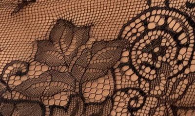 Mapalé Sheer Crotchless Lace Romper In Black