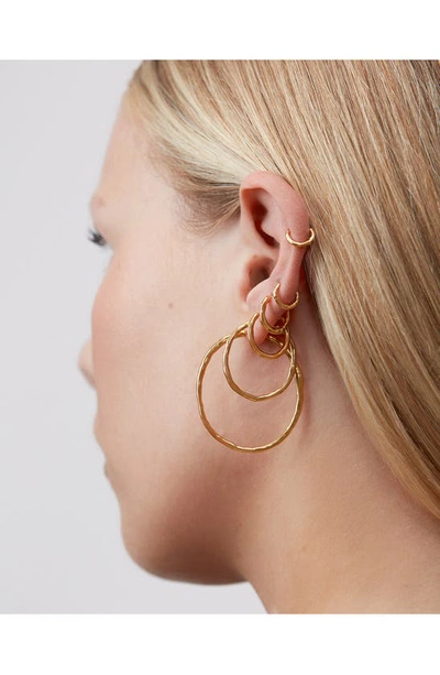 Shop Monica Vinader Small Siren Muse Hoop Earrings In 18ct Gold Vermeil