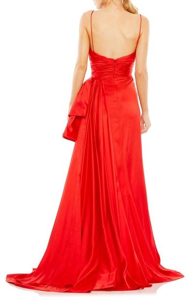 Shop Mac Duggal Cutout Side Bow Gown In Red