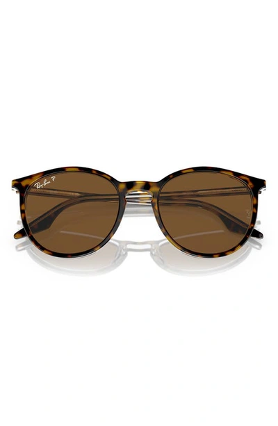 Ray Ban 54mm Polarized Round Phantos Sunglasses In Brown