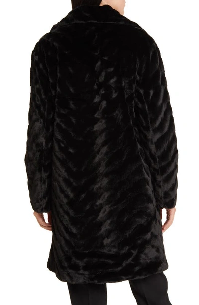 Shop Via Spiga Double Breasted Faux Fur Coat In Black