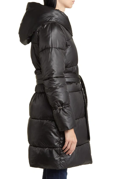 Shop Via Spiga Hooded Puffer Jacket In Black