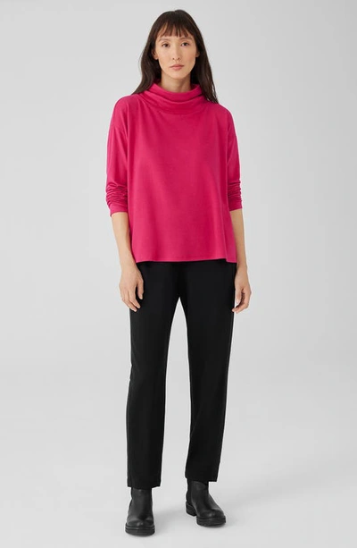 Shop Eileen Fisher Drapey Funnel Neck Top In Azalea