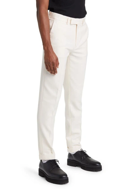 Shop Asos Design Smart Slim Fit Trousers In Cream