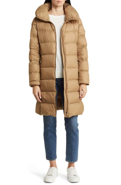 Camel long padded discount coat