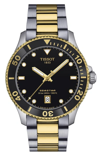 Shop Tissot Seastar 1000 Bracelet Watch, 40mm In Black