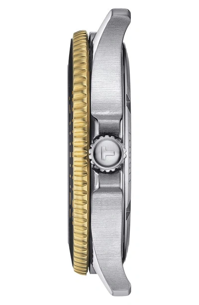 Tissot Men's Swiss Seastar 1000 Two-tone Stainless Steel Bracelet Watch 40mm In Black