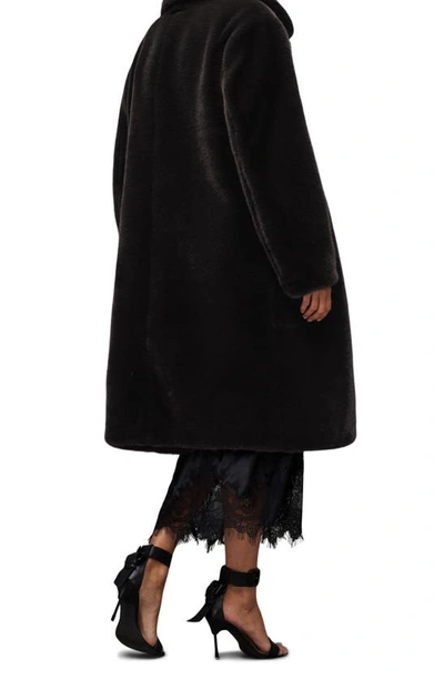Shop Allsaints Sora Faux Fur Coat In Black