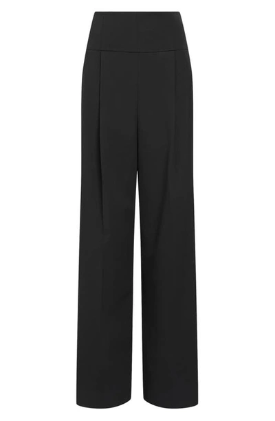 Shop Allsaints Comet Pleated Trousers In Black