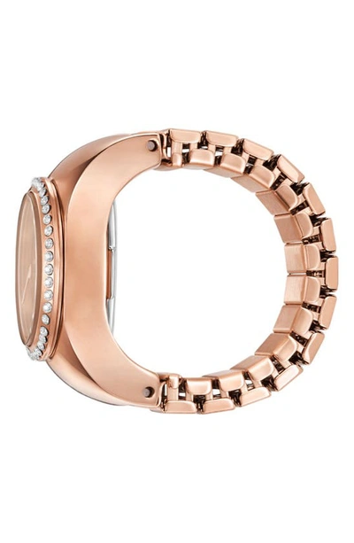 Shop Fossil Glitz Crystal Ring Watch, 15mm In Rose Gold