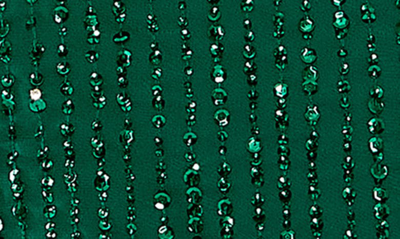 Shop Mac Duggal Sequin Long Sleeve Midi Cocktail Dress In Emerald