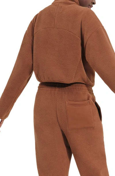 Ugg Cassady Micro Fleece Half Zip Top In Cedar Bark