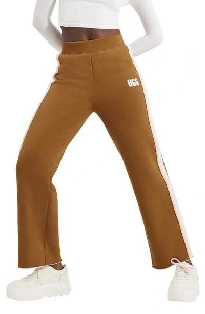 Shop Ugg Myah Bonded Fleece Pants In Chestnut