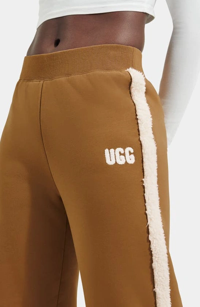 Shop Ugg Myah Bonded Fleece Pants In Chestnut