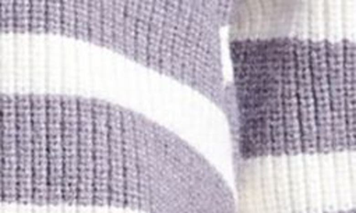 Shop English Factory Stripe Half Zip Sweater In Grey/ Cream