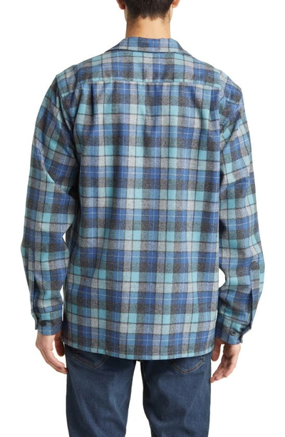 Pendleton Board Plaid Virgin Wool Flannel Button-up Shirt In Blue Original Surf Plaid