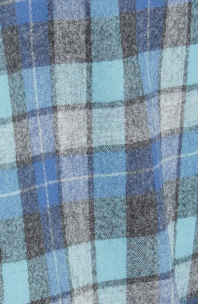 Pendleton Board Plaid Virgin Wool Flannel Button-up Shirt In Blue Original Surf Plaid