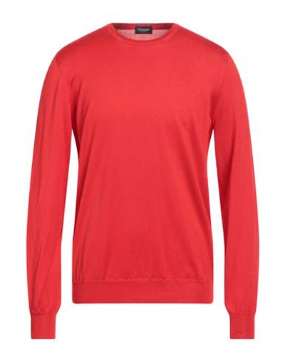 Shop Drumohr Man Sweater Coral Size 42 Cotton In Red