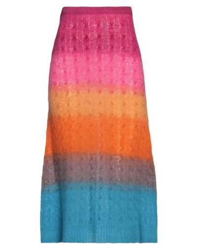 Shop Etro Woman Midi Skirt Fuchsia Size 4 Wool In Pink