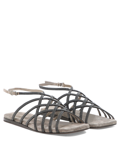 Shop Brunello Cucinelli Precious Net Sandals