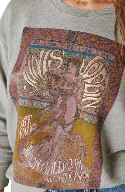 Shop Lucky Brand Janis Joplin Poster Sweatshirt In Heather Grey