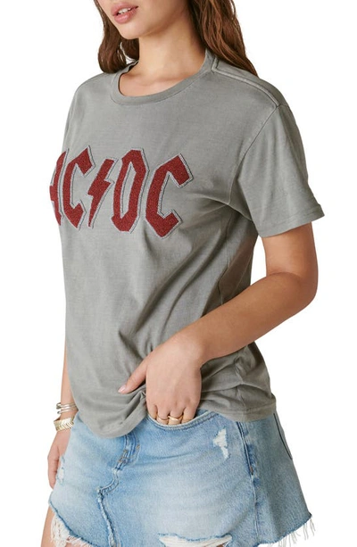 Shop Lucky Brand Beaded Acdc Boyfriend T-shirt In Castle Rock