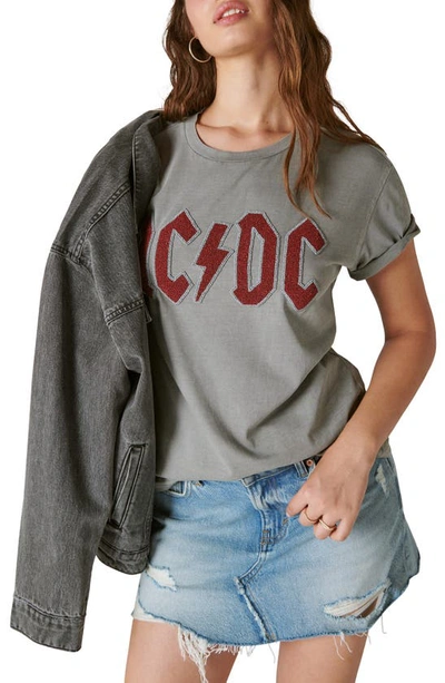 Shop Lucky Brand Beaded Acdc Boyfriend T-shirt In Castle Rock