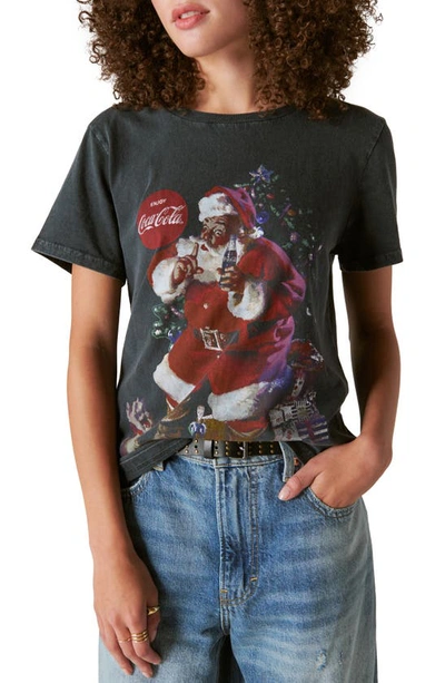 Shop Lucky Brand Coca-cola® Santa Graphic T-shirt In Anthracite