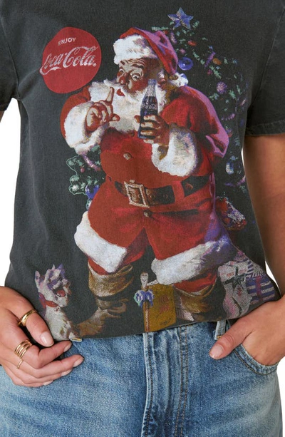 Shop Lucky Brand Coca-cola® Santa Graphic T-shirt In Anthracite