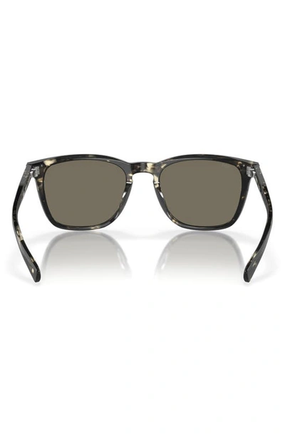 Costa Del Mar Sullivan 53mm Mirrored Square Sunglasses In Shiny Black